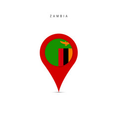 Teardrop Map Marker With Flag Of Zambia Flat