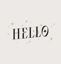 Hello Lettering Hi Banner Poster