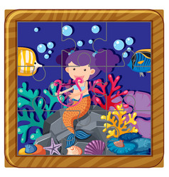 Mermaid Photo Jigsaw Puzzle Game Template