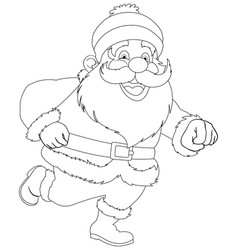 Black And White Line Art Of Santa Claus