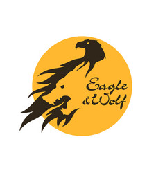 Eagle And Wolf Silhouette Cut Out Icon