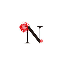 Letter N Flower Geometric Symbol Simple Logo