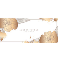 Luxury Floral Background With Golden Lush Flowers