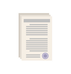 Notary Documents Icon Flat Isolated