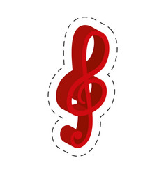 Red Music Note Cut Line