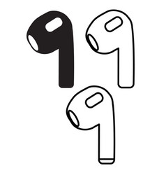 Airpod Icon On White Background Wireless Symbol