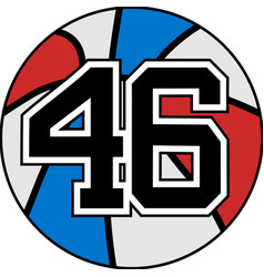 Ball Of Basketball Symbol With Number 46