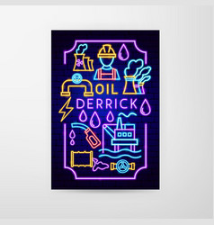 Oil Derrick Neon Flyer