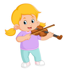 A Cute Girl Playing The Violin