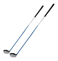 Blue Golf Clubs On A White Background