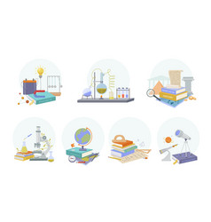 Science Set Of Education Symbols History