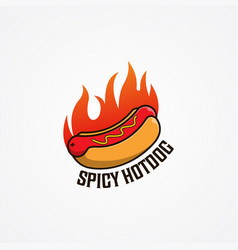 Spicy Hotdog Logo Cartoon