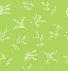 Tea Leaves Seamless Pattern Hand Drawn In Doodle