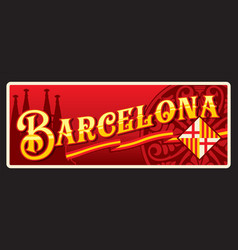 Barcelona Travel Sticker And Plate Spain Sign