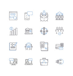 Business Leadership School Line Icons Collection