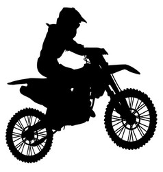 Silhouette a motocross athlete Royalty Free Vector Image