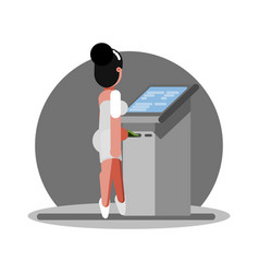 Woman Using Atm