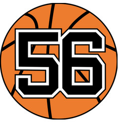 Ball Of Basketball Symbol With Number 56