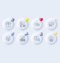 Sale Secret Gift And Deckchair Line Icons