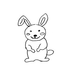 Doodle Cute Bunny Portrait Outline Sketch