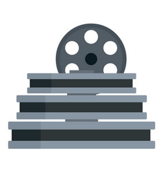 Film Reel Stack Icon Flat Style