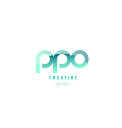 Green Gradient Pastel Modern Ppo P P O Alphabet