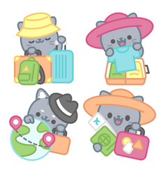 Travel Stickers Set With Tomomi Cat