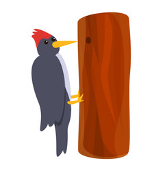 Woodpecker Tree Hole Icon Cartoon Style