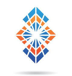 Blue And Orange Square Abstract Spider Web Logo