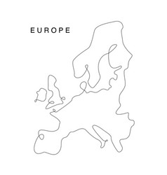 Line Art Europa Map Continuous Eu Map