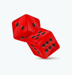 3d Realistic Red Game Dice With Black Dots