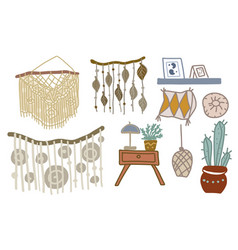 Boho Hyuge Interior Elements Macrame Panel Sketch