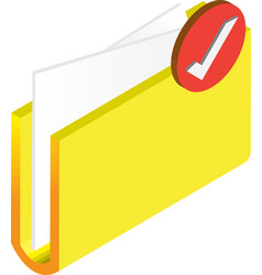 Folder And Checkmark In 3d Isometric Style