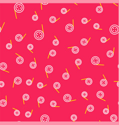 Line Yoyo Toy Icon Isolated Seamless Pattern