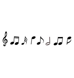 Music Notes Icons Set Black Notes Symbol On White