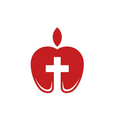 Apple Cross Church Modern Simple Logo