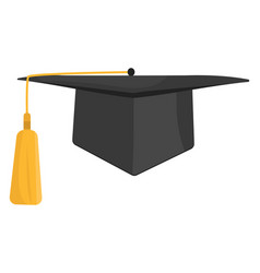 Black Graduation Hat On A White Background