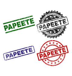 Grunge Textured Papeete Seal Stamps