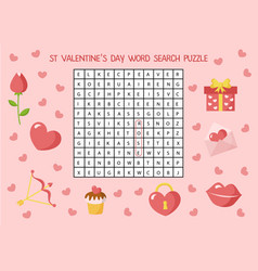 Valentine Day Word Search Puzzle For Preschool