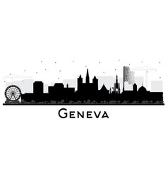 Geneva Switzerland City Skyline Silhouette