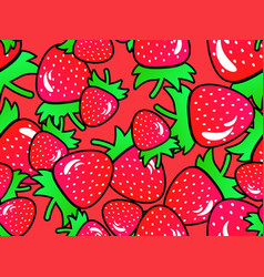 Gradient Red Strawberry Seamless Pattern Summer