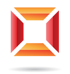 Orange And Red Abstract Split Square Frame Logo