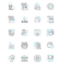 Organizational Behavior Linear Icons Set Culture