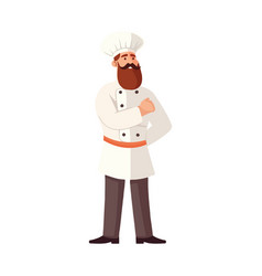 Chef Bearded Standing In Uniform