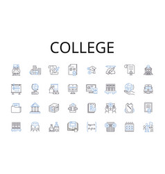 College Line Icons Collection University