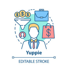 Yuppie Concept Icon Business Person Idea Thin