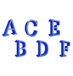 Alphabet A-f Clipart Element 3d Render English