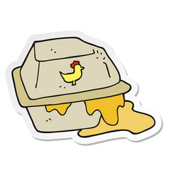 Sticker Of A Cartoon Greasy Takeout