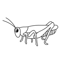 Cute Grasshopper Cartoon Coloring Page