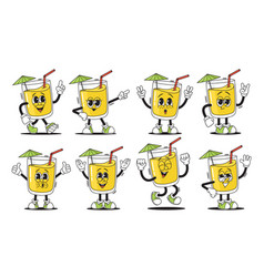 Groovy Cocktail Cup Character Vibrant Animation